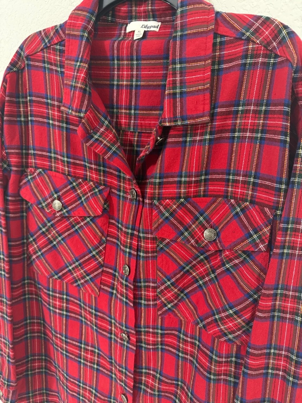 Lilypad Red Plaid Button-Down Shirt